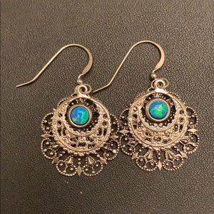 Silver-tone filigree earrings